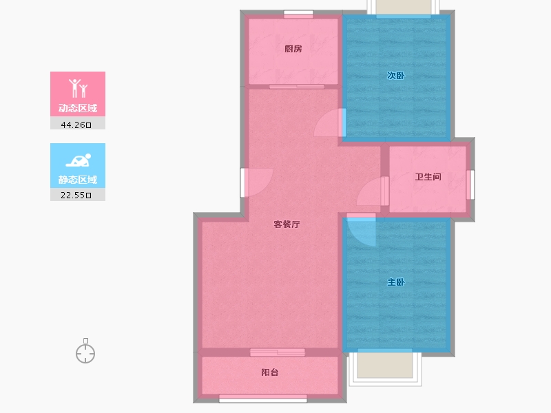 山东省-青岛市-龙悦华庭-59.00-户型库-动静分区