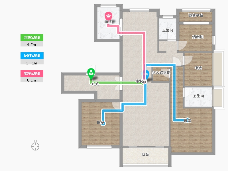 浙江省-湖州市-德信大家·时代公馆-119.43-户型库-动静线