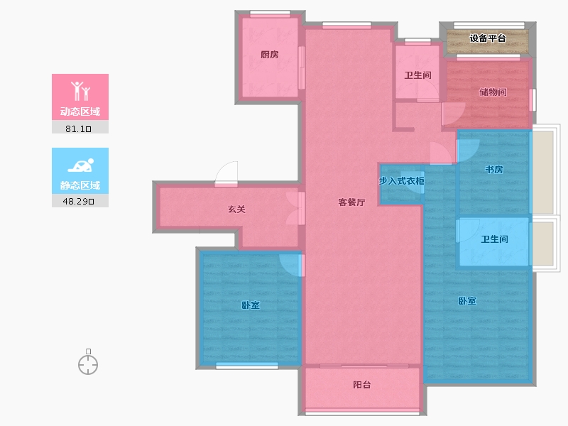 浙江省-湖州市-德信大家·时代公馆-119.43-户型库-动静分区