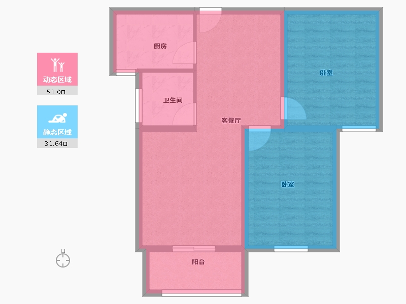 山东省-潍坊市-盛世御景苑-74.00-户型库-动静分区