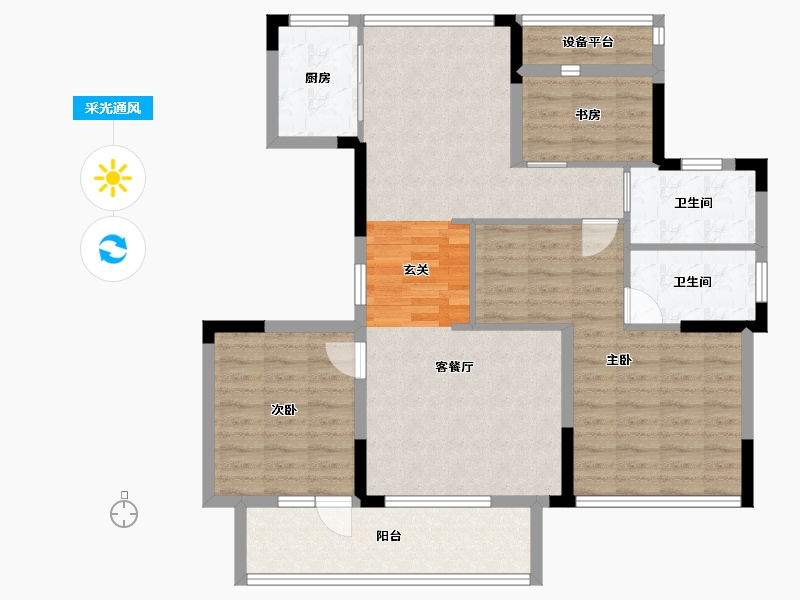 安徽省-黄山市-黄山大家-99.58-户型库-采光通风