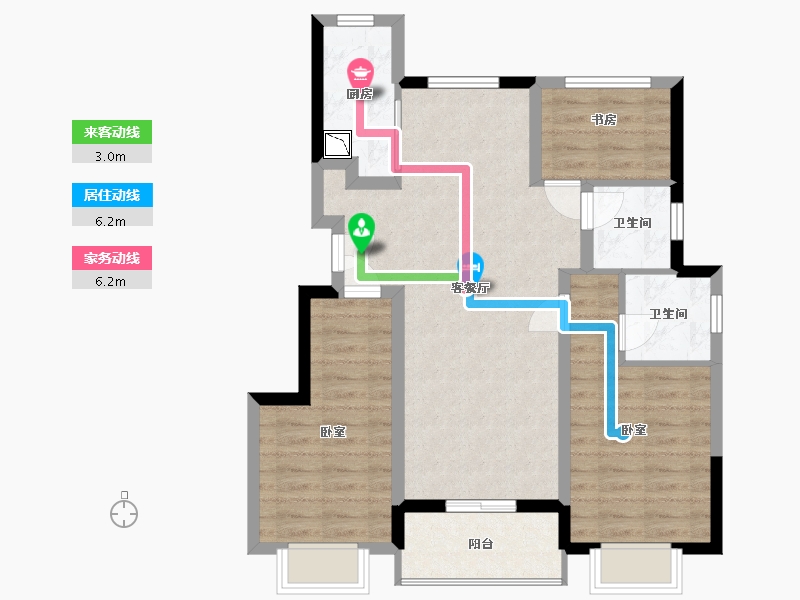 浙江省-嘉兴市-信达君望里-79.01-户型库-动静线