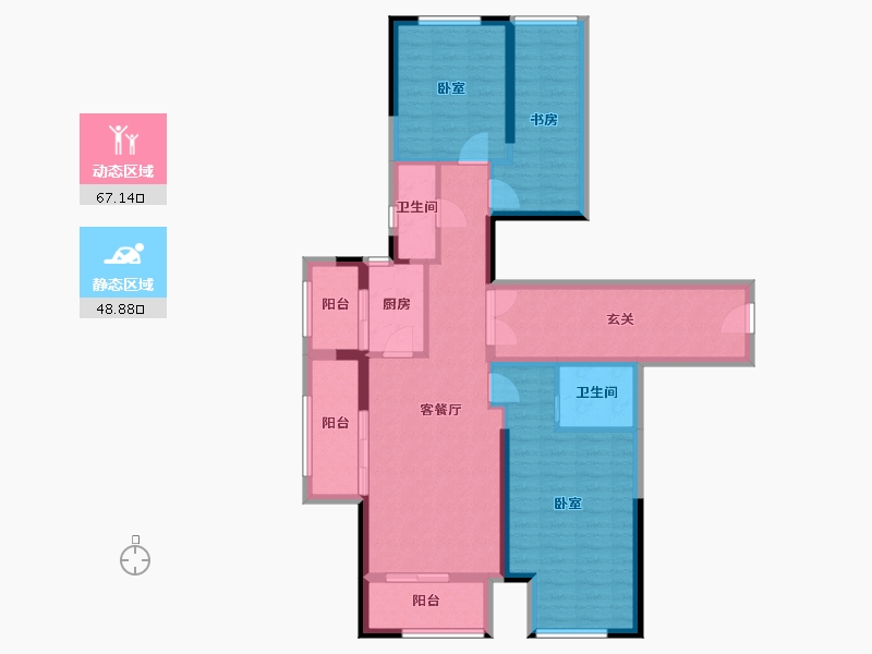 浙江省-湖州市-鲁能公馆-102.94-户型库-动静分区