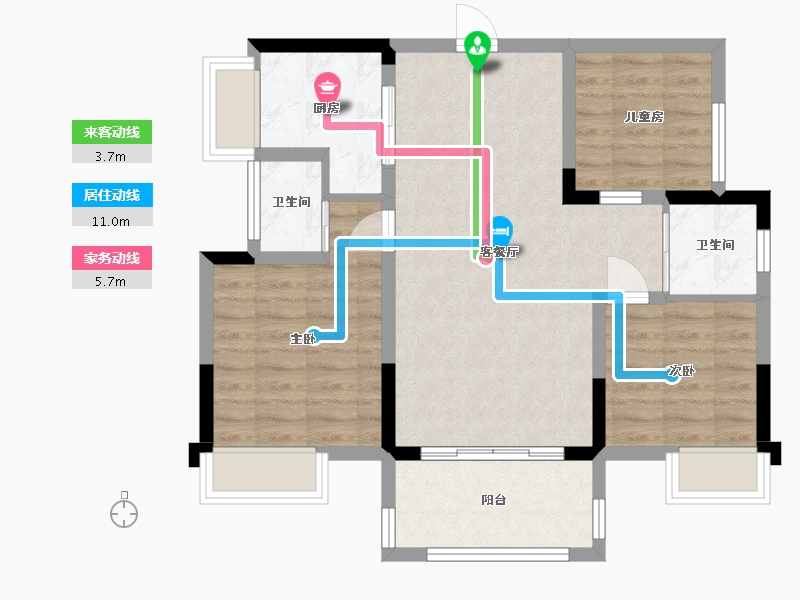 江西省-赣州市-先锋丽景-73.40-户型库-动静线