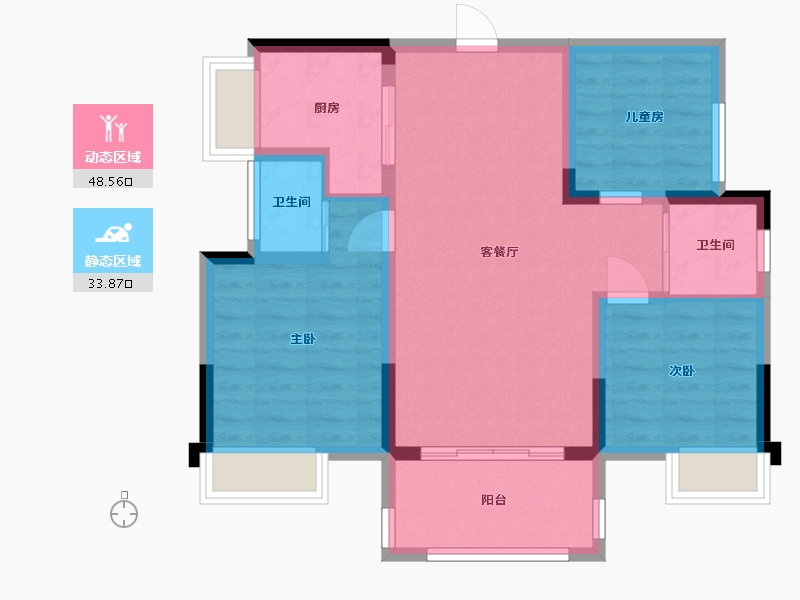 江西省-赣州市-先锋丽景-73.40-户型库-动静分区