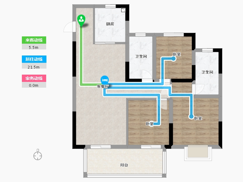 浙江省-嘉兴市-弘阳·昕悦棠小区-83.90-户型库-动静线