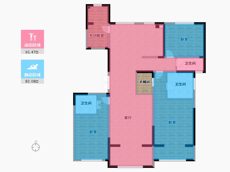 山东省-威海市-恒宝天玺-160.97-户型库-动静分区