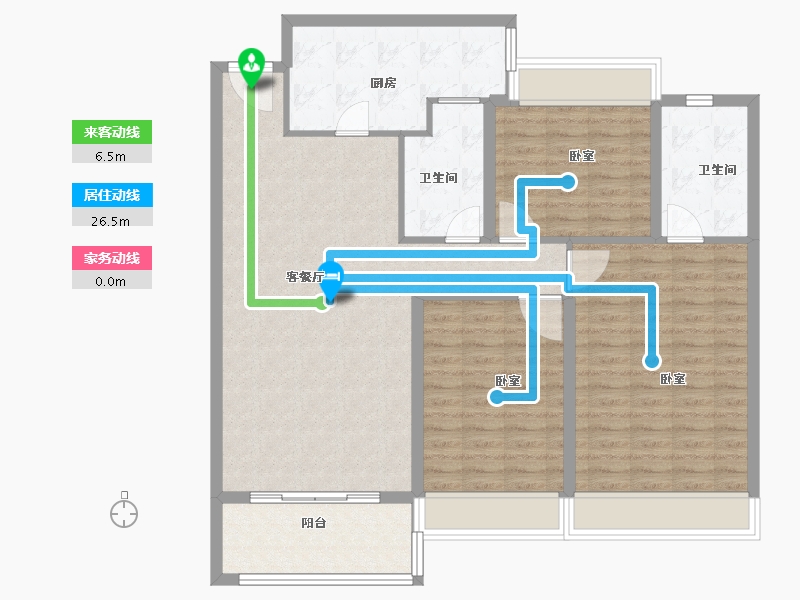 山东省-滨州市-恒大悦珑湾-118.00-户型库-动静线