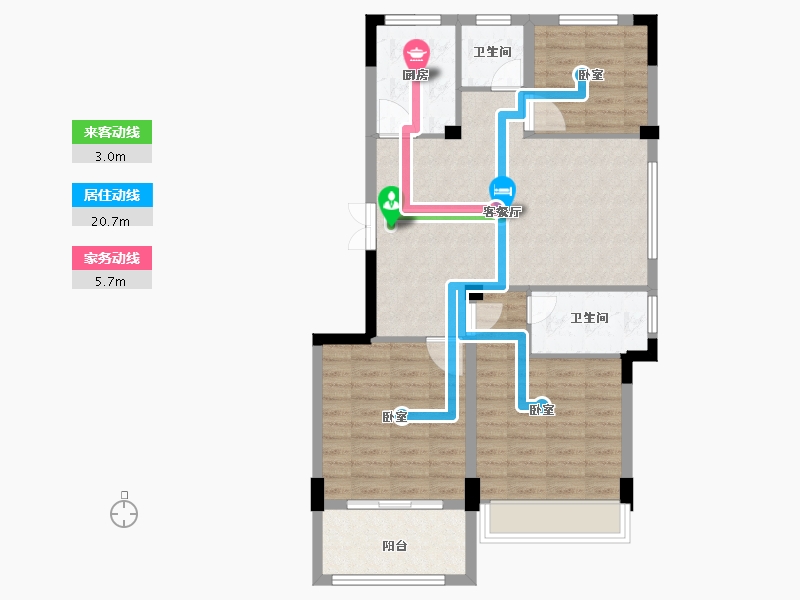 浙江省-衢州市-衢州宏地望府-86.00-户型库-动静线