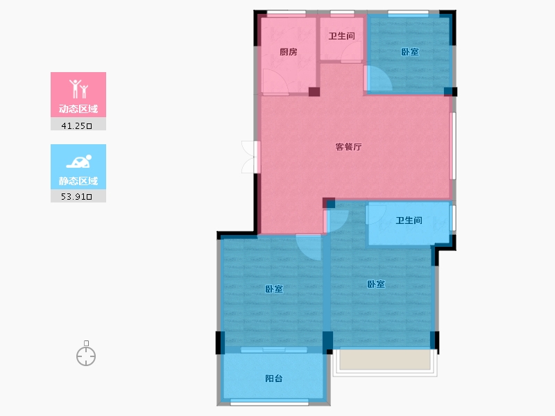 浙江省-衢州市-衢州宏地望府-86.00-户型库-动静分区