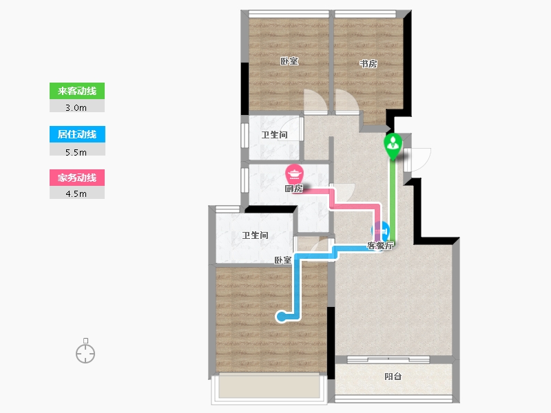 浙江省-杭州市-栢悦中心-72.02-户型库-动静线