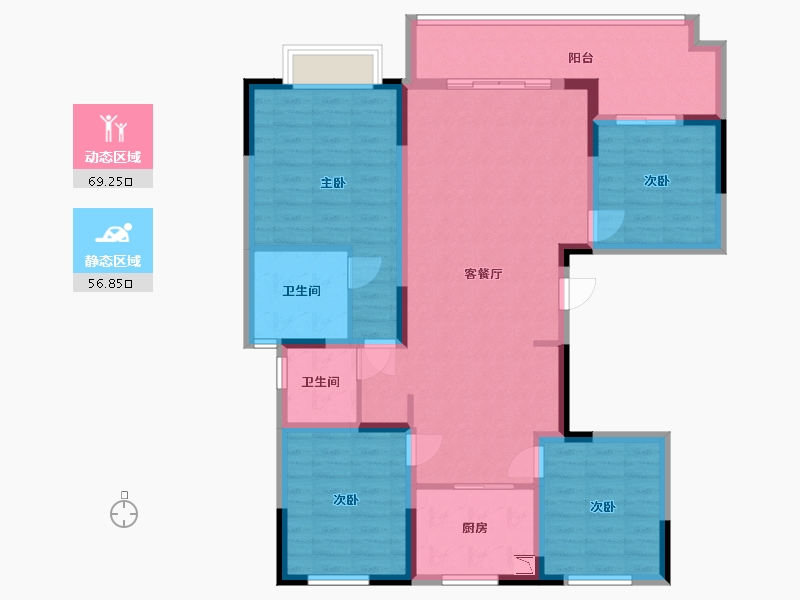 江西省-赣州市-宁都中梁壹号院-112.81-户型库-动静分区