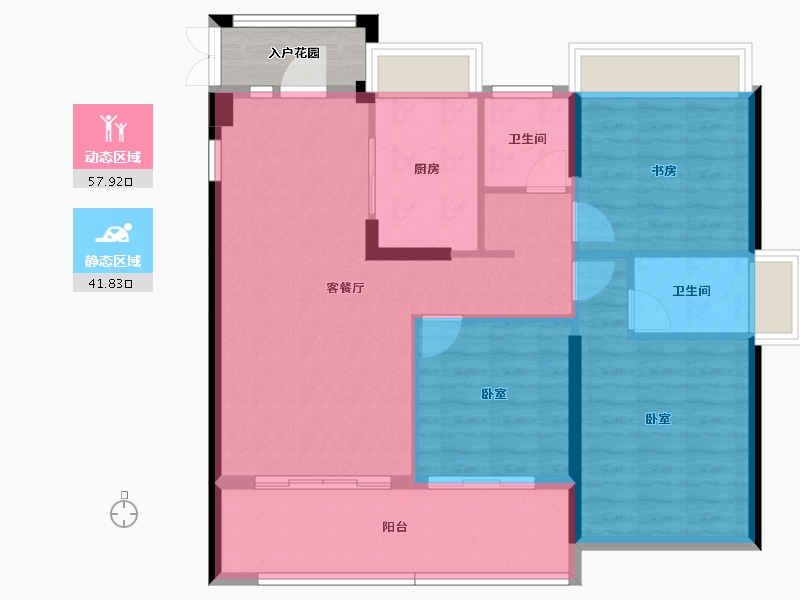 浙江省-绍兴市-杭州湾世纪城-93.90-户型库-动静分区