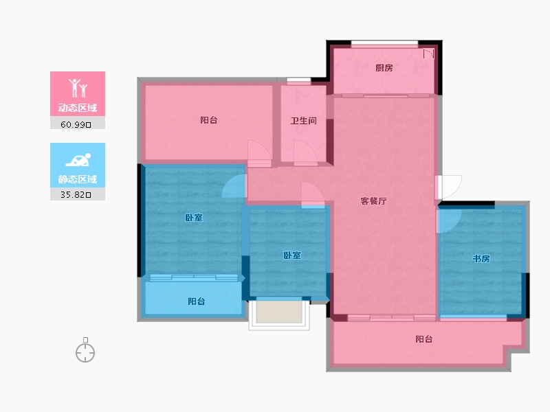 浙江省-湖州市-合生杭州湾国际新城-86.00-户型库-动静分区