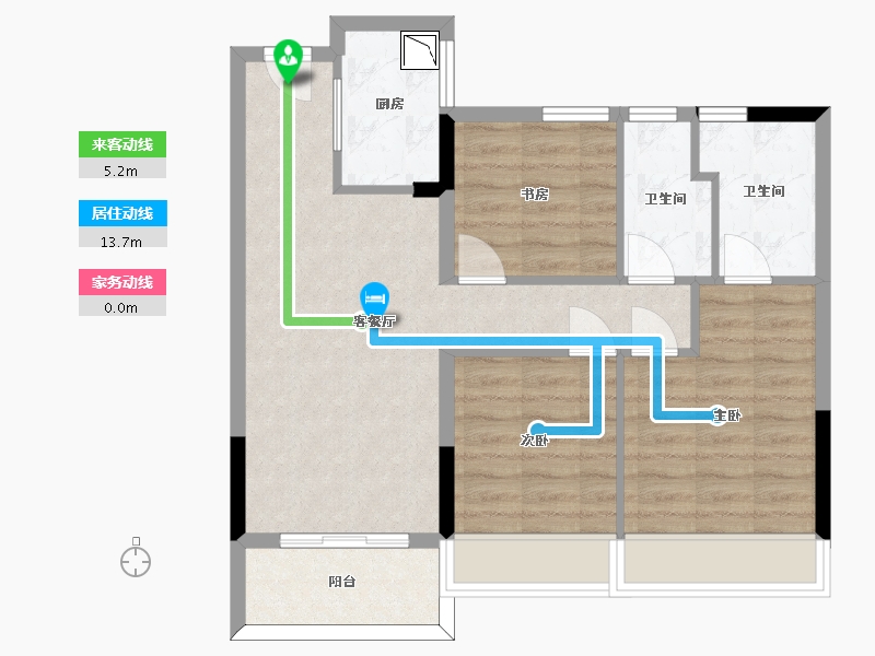 浙江省-杭州市-伟业熙境府-71.25-户型库-动静线