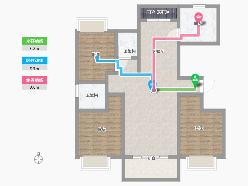 江西省-抚州市-文昌中心-89.83-户型库-动静线