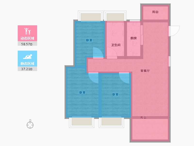 江西省-抚州市-文昌中心-83.71-户型库-动静分区