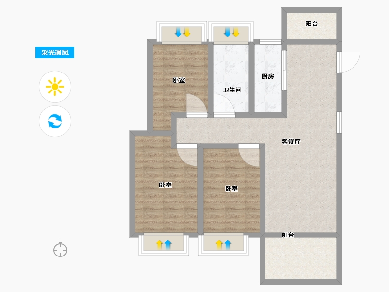 江西省-抚州市-文昌中心-83.71-户型库-采光通风