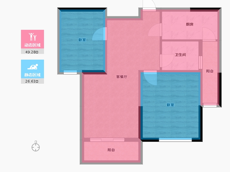 江苏省-镇江市-嘉荟新城-67.08-户型库-动静分区