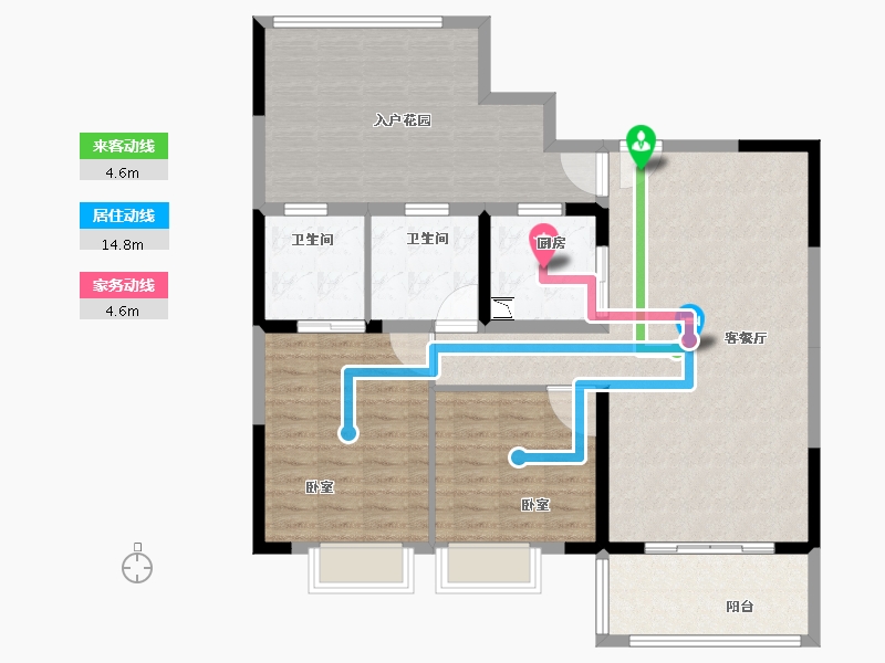 福建省-泉州市-联成海韵山居-110.36-户型库-动静线