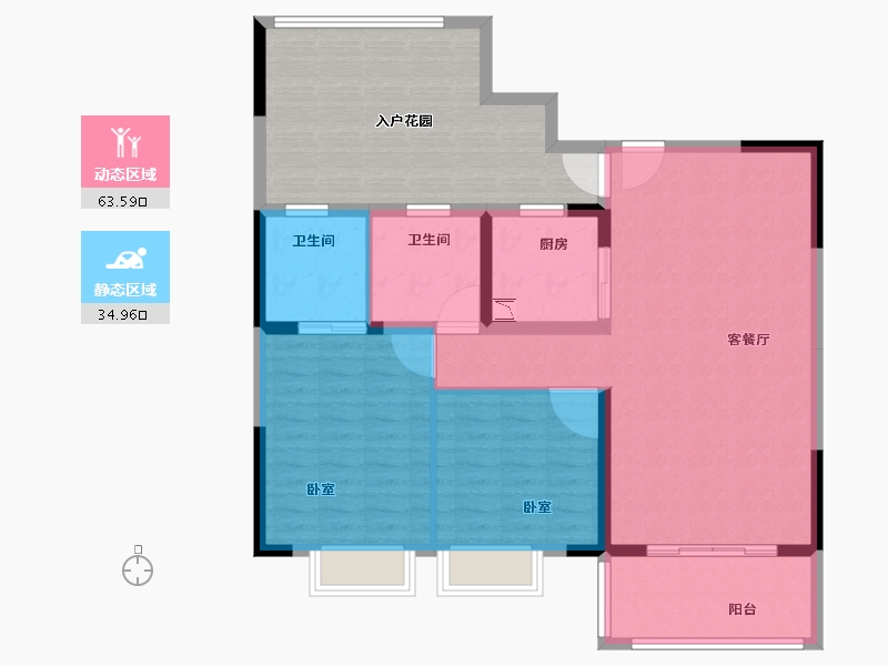 福建省-泉州市-联成海韵山居-110.36-户型库-动静分区