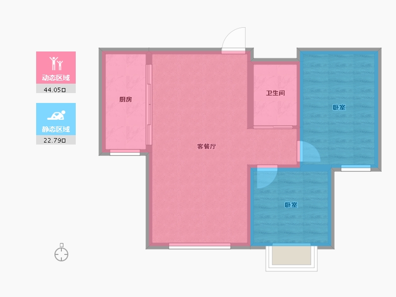 新疆维吾尔自治区-乌鲁木齐市-彩虹心筑-60.01-户型库-动静分区