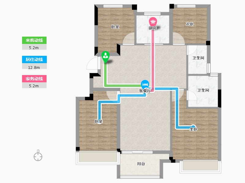 浙江省-绍兴市-嵊州融信学院府-109.00-户型库-动静线