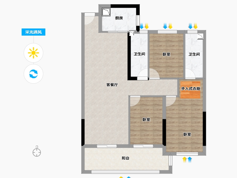 福建省-莆田市-云悦壹号-92.00-户型库-采光通风