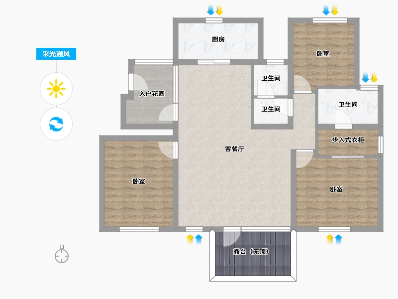 山东省-烟台市-磁山温泉小镇-109.54-户型库-采光通风