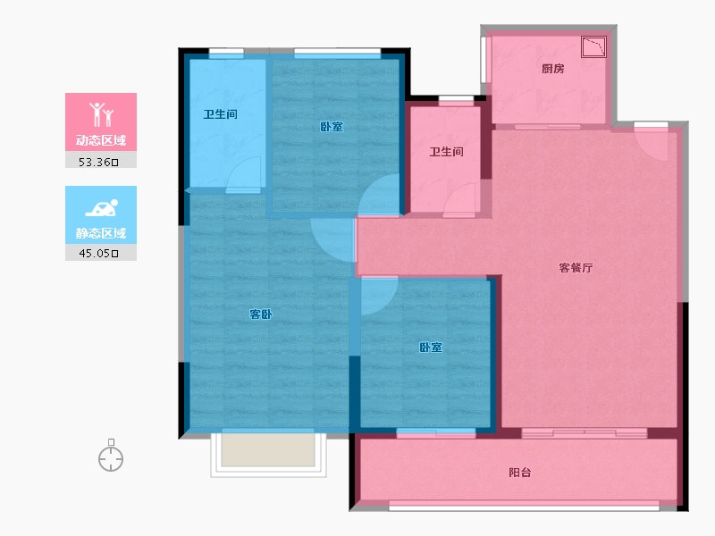 福建省-龙岩市-上杭宏地国宾壹号院-88.00-户型库-动静分区