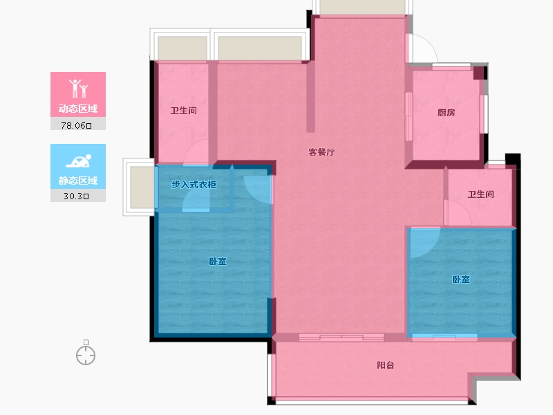 浙江省-绍兴市-杭州湾世纪城-98.05-户型库-动静分区