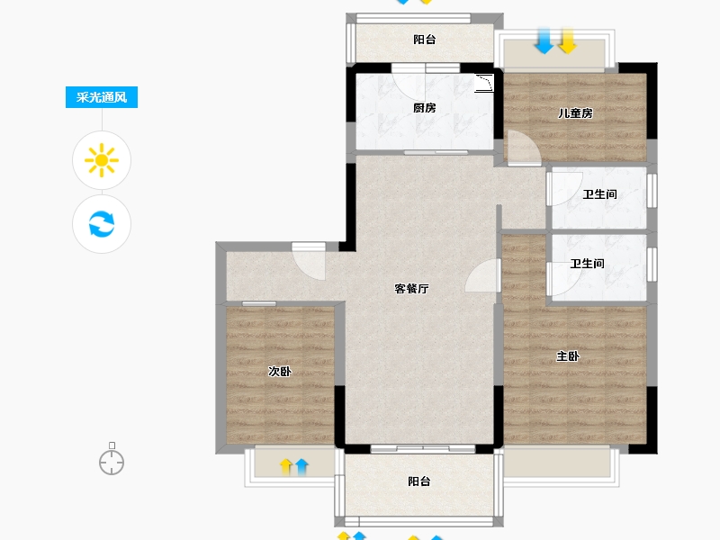 江西省-赣州市-寻乌碧桂园-92.00-户型库-采光通风