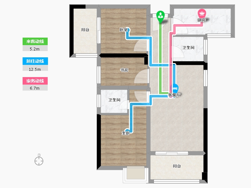 福建省-泉州市-鑫亿山水壹号-71.99-户型库-动静线