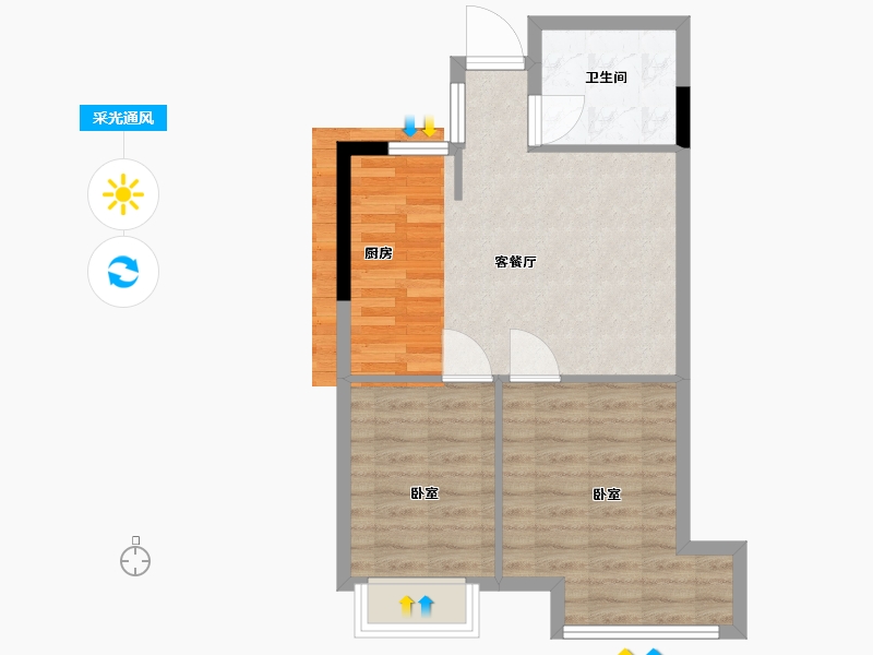 浙江省-湖州市-永晖·壹号院观澜-54.00-户型库-采光通风