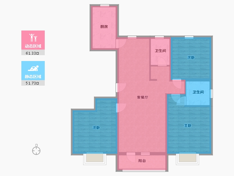 山东省-青岛市-鲁骐金岸世家-101.00-户型库-动静分区