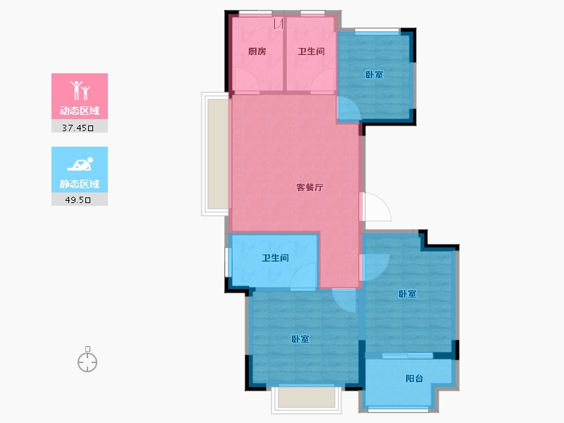 安徽省-合肥市-阳光城悦澜府-78.01-户型库-动静分区