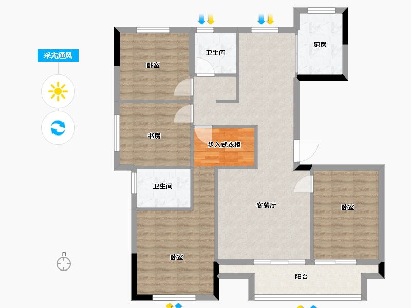 浙江省-湖州市-汎港润合-102.10-户型库-采光通风