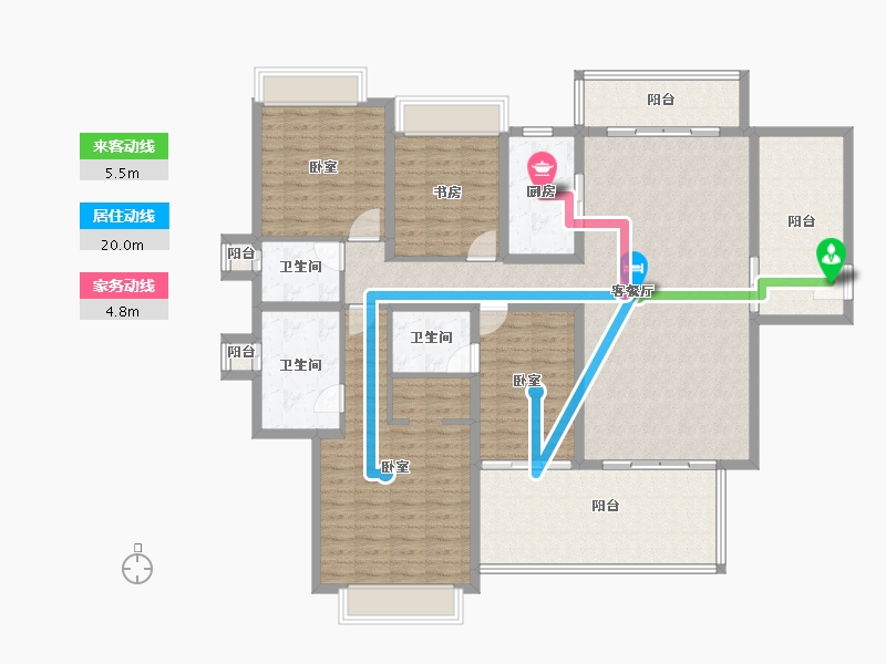 河南省-郑州市-雅居乐海南清水湾-161.16-户型库-动静线