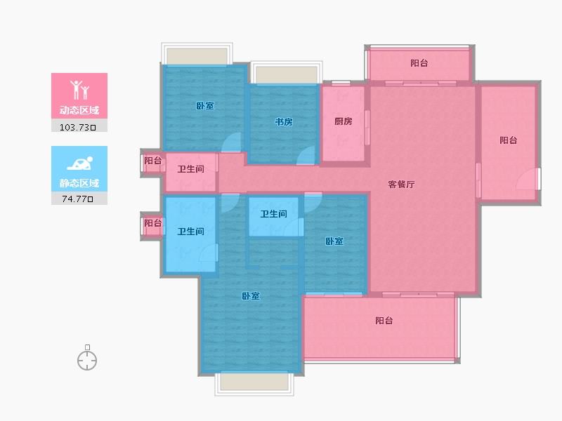 河南省-郑州市-雅居乐海南清水湾-161.16-户型库-动静分区