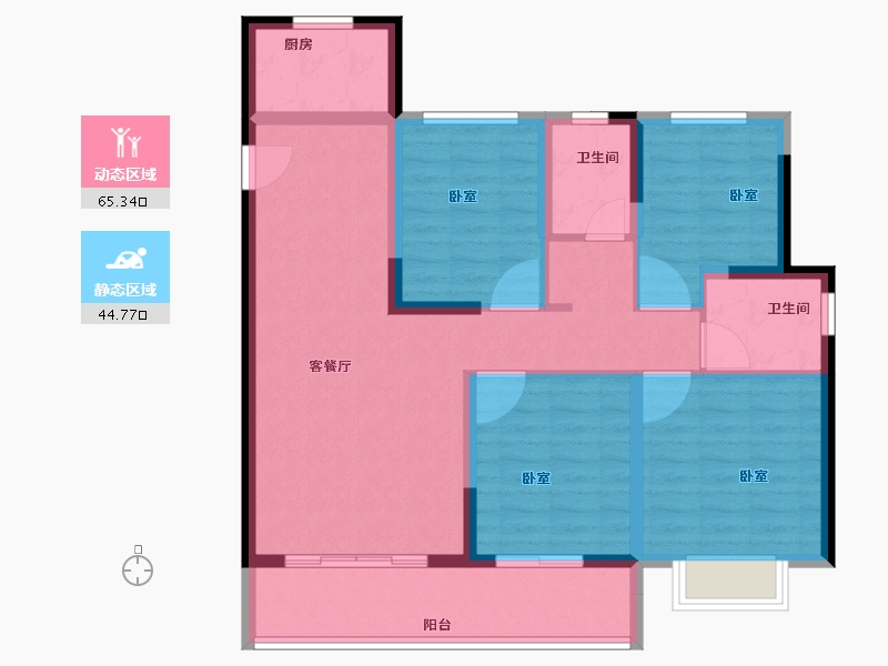 福建省-龙岩市-上杭宏地国宾壹号院-98.00-户型库-动静分区