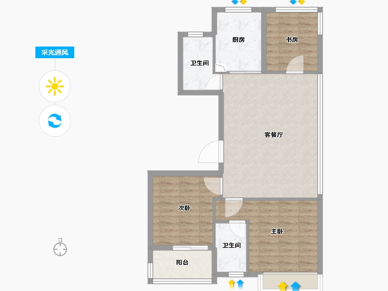 浙江省-衢州市-德信君宸-78.00-户型库-采光通风