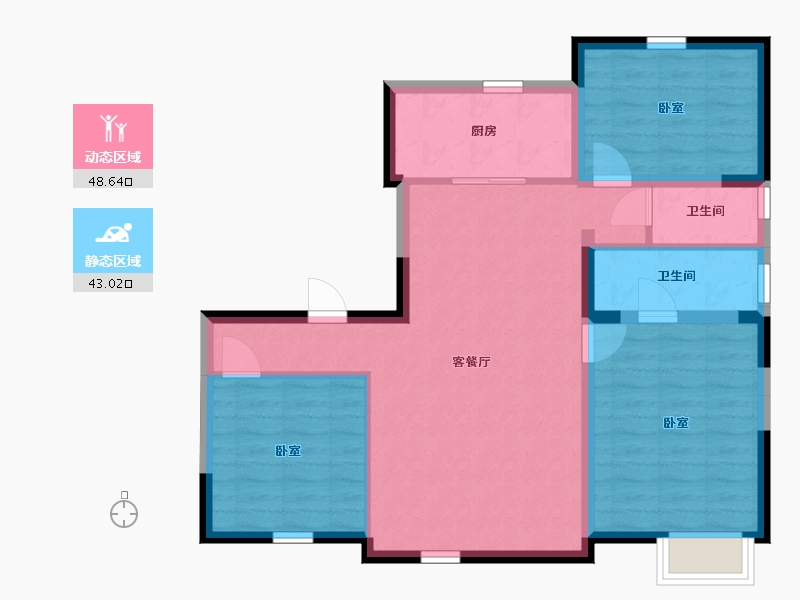 宁夏回族自治区-银川市-鲁银泷玺-82.27-户型库-动静分区