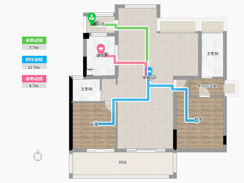 浙江省-绍兴市-杭州湾世纪城-103.36-户型库-动静线