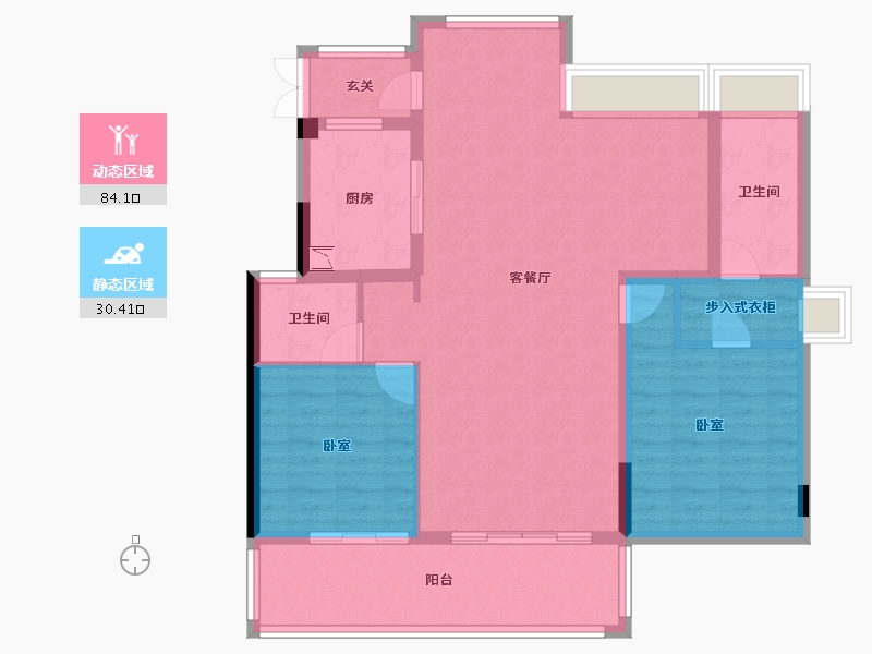 浙江省-绍兴市-杭州湾世纪城-103.36-户型库-动静分区