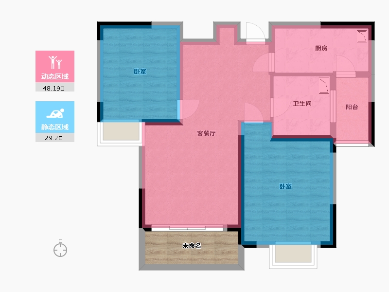 浙江省-湖州市-合生杭州湾国际新城-74.00-户型库-动静分区