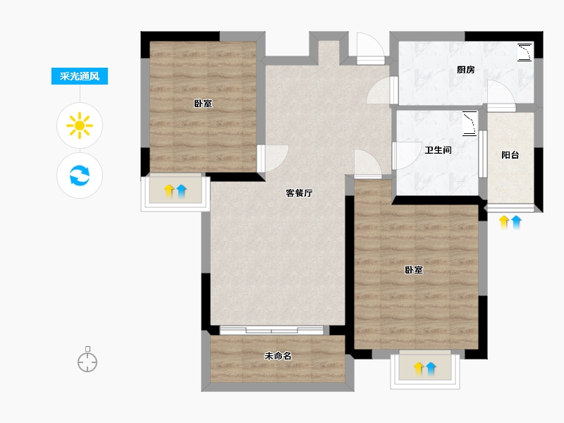 浙江省-湖州市-合生杭州湾国际新城-74.00-户型库-采光通风