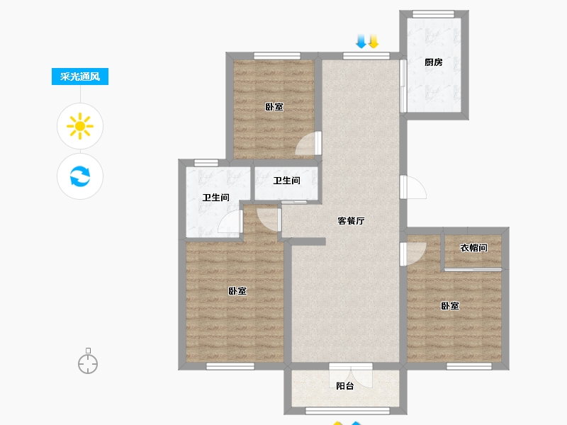 山东省-青岛市-新兴中心城-90.05-户型库-采光通风