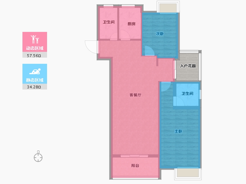 安徽省-宣城市-乐业·丹桂园-86.99-户型库-动静分区