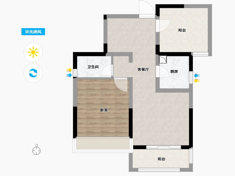 安徽省-合肥市-禹洲翡翠湖郡-63.00-户型库-采光通风