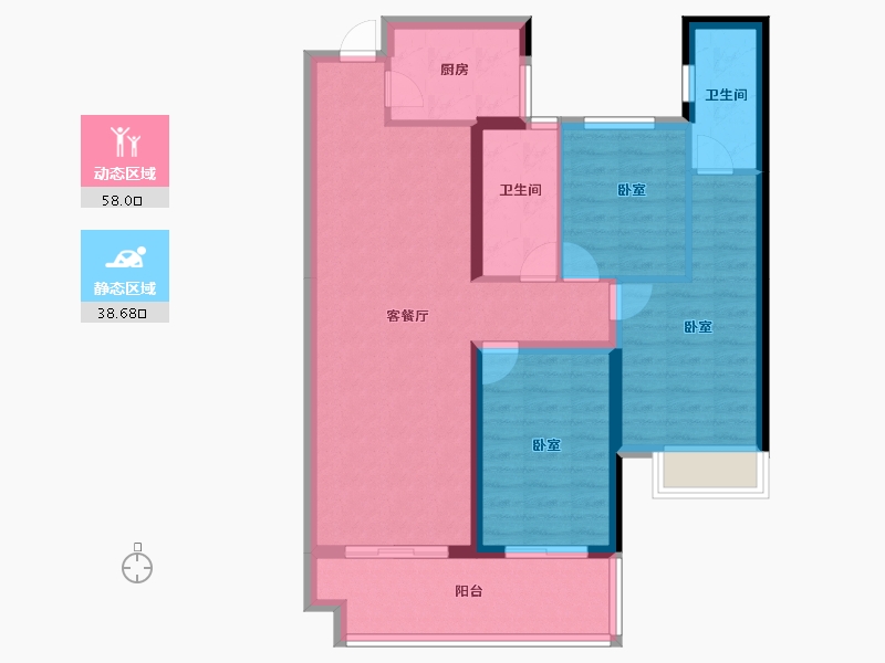 福建省-莆田市-香港财富中心悦城-86.00-户型库-动静分区